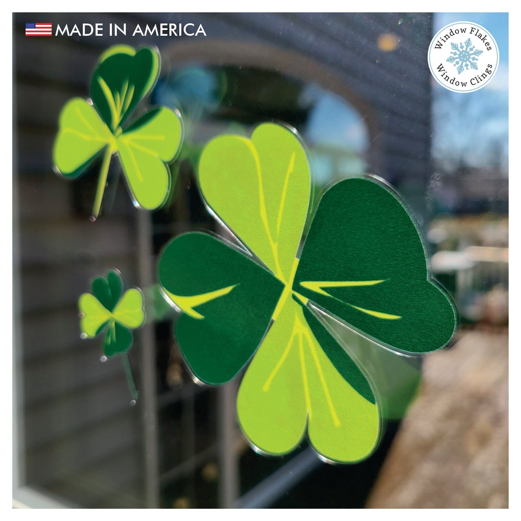 St. Patrick's Day Shamrocks Small, Large, XL – Window Flakes