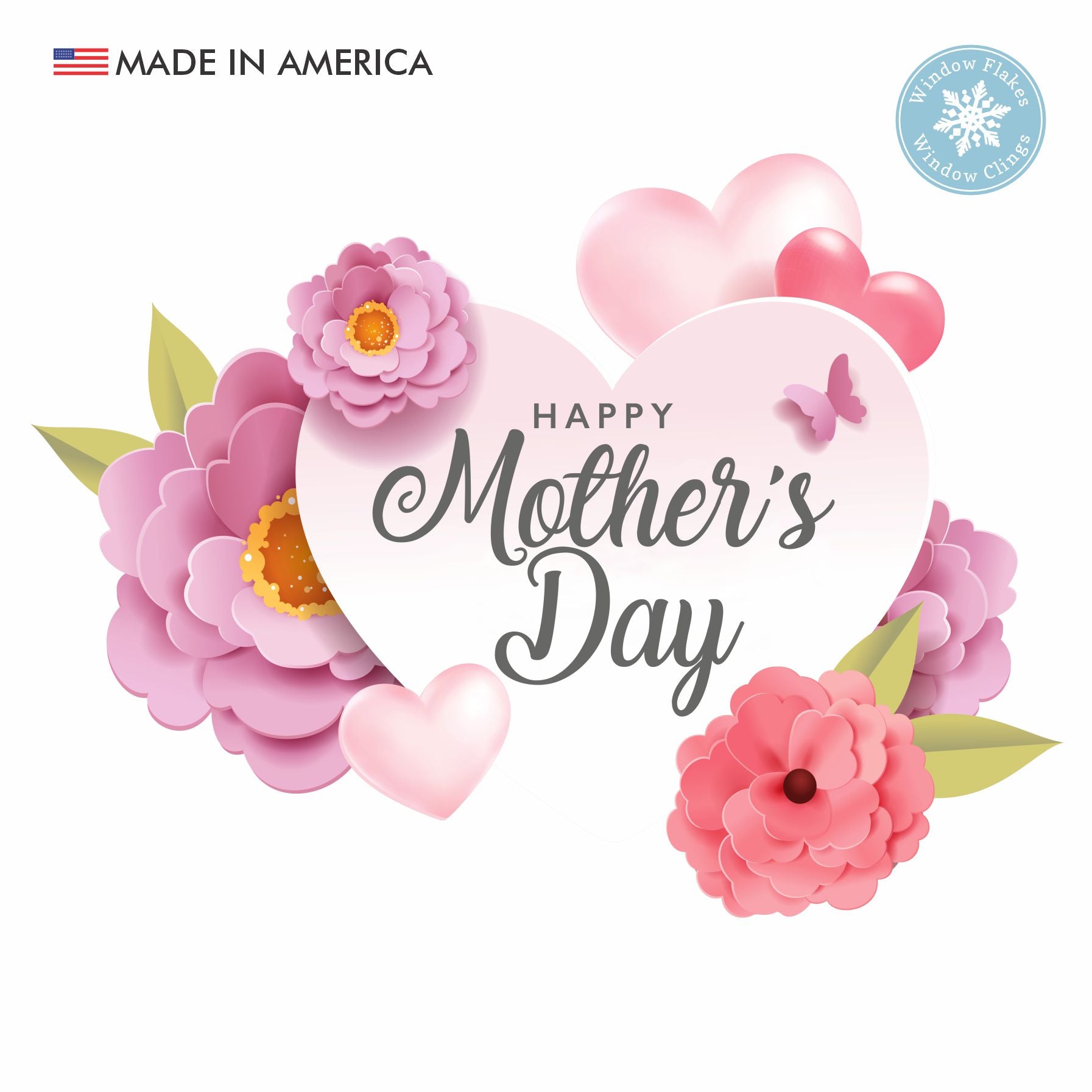 Happy Mother's Day Heart Cling | Mother's Day Display