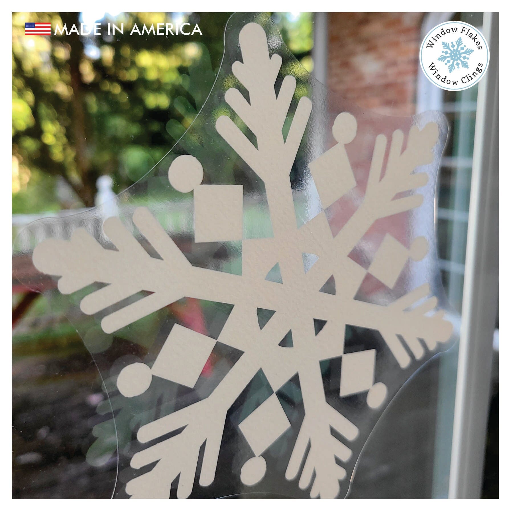 Large Snowflake Window Clings | White Snowflake Stickers – Window Flakes