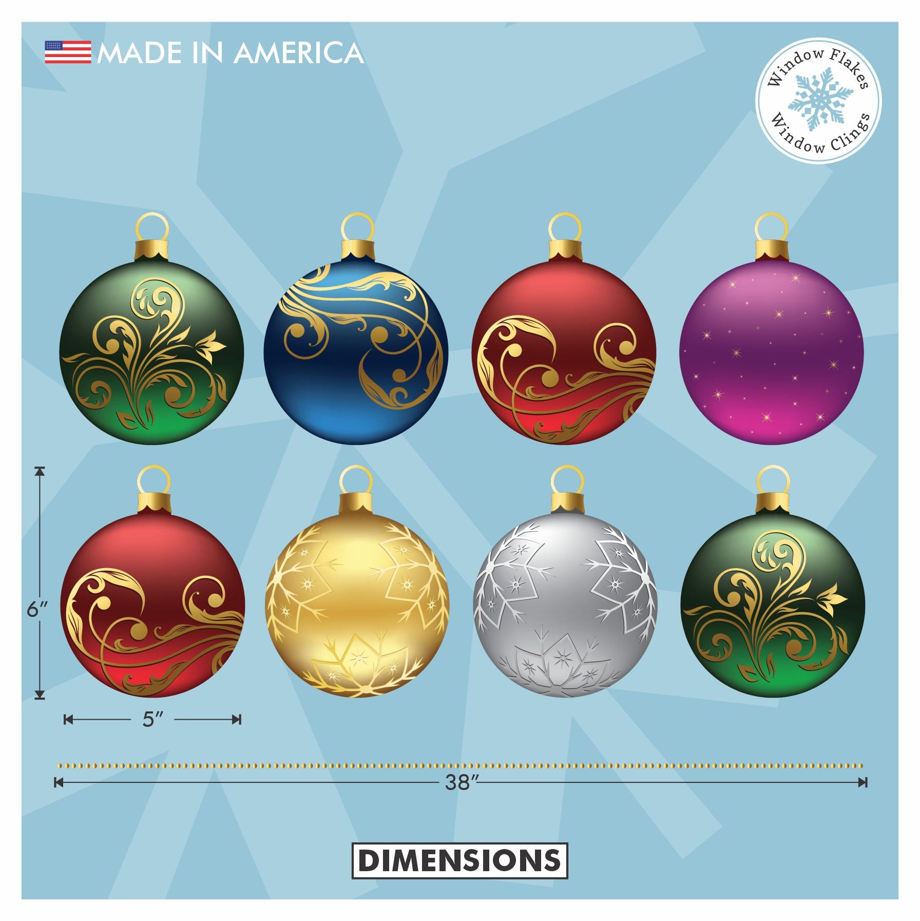 8-x-6-hanging-ornament-window-cling-decals-window-flakes for Free Printable Hanging Christmas Decorations 8 x 6