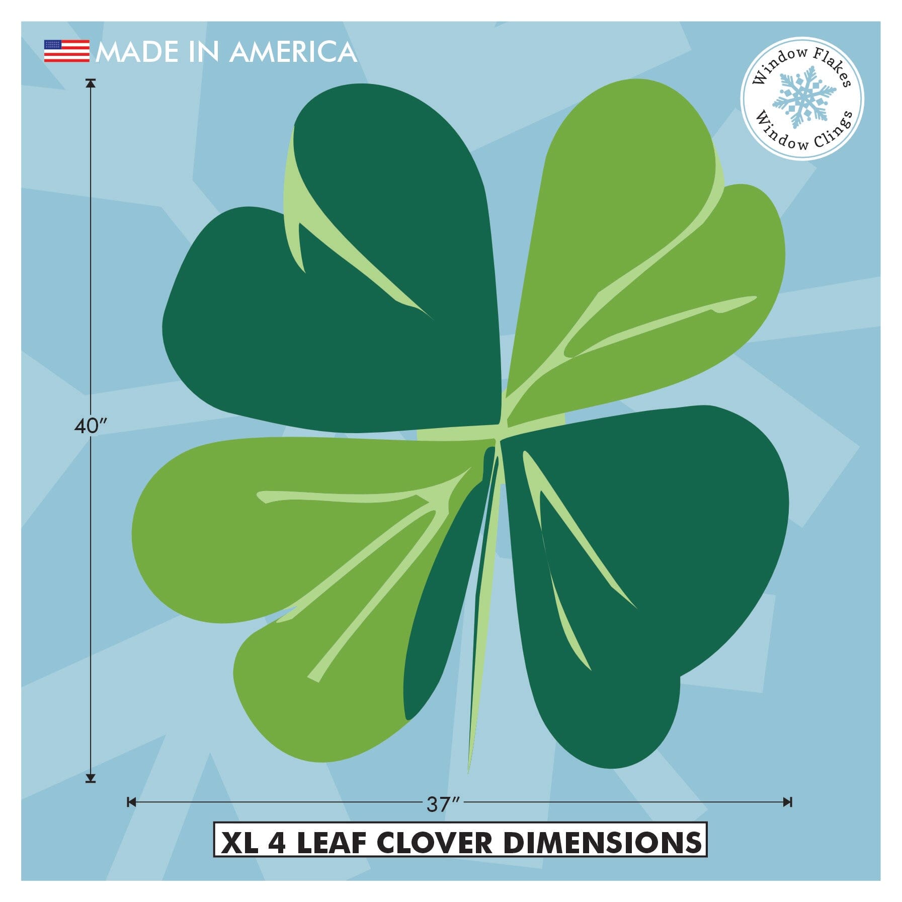 St. Patrick's Day Shamrocks Small, Large, XL – Window Flakes