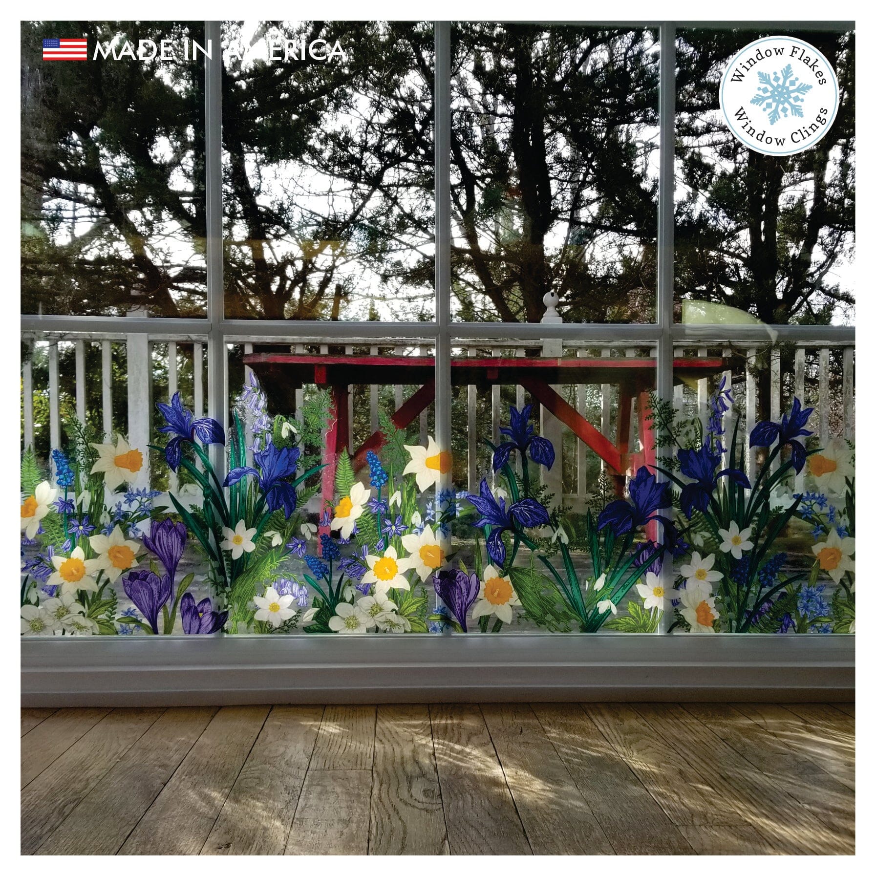 Botanical Spring Flowers Border | Wildflower Window Decal – Window Flakes