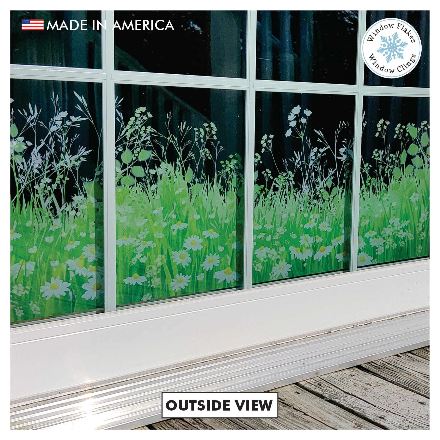 Meadow Daisy Window Cling Border Spring Window Window Flakes