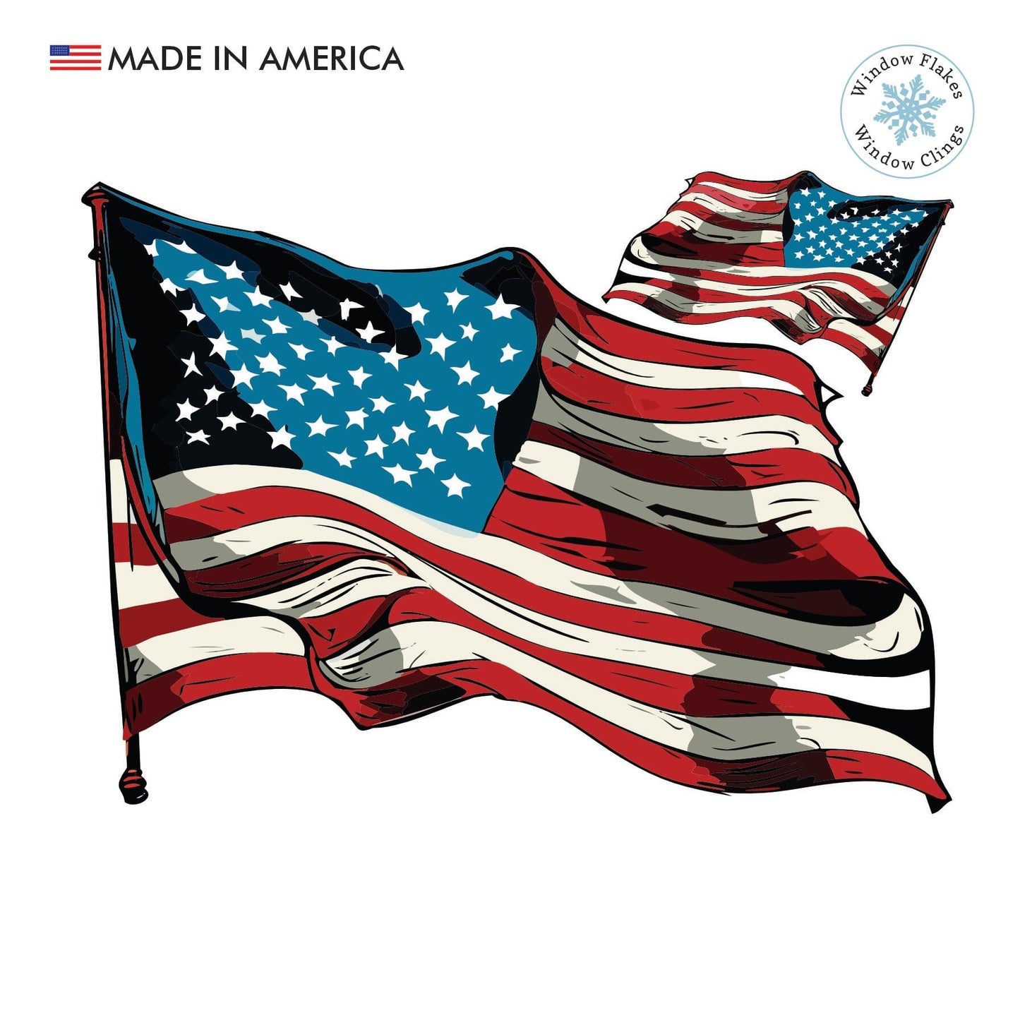 Old Glory / American Flag Window Cling