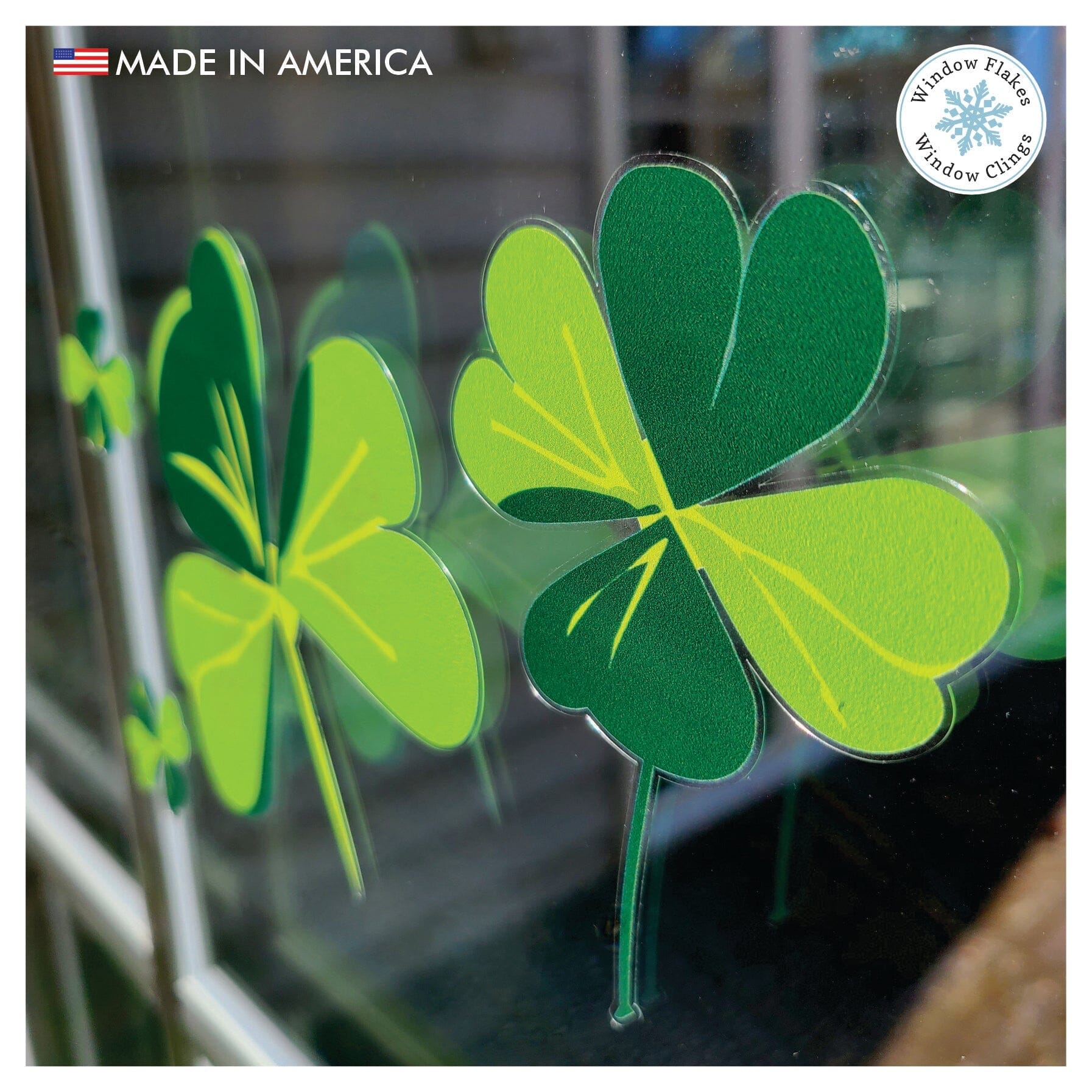 St. Patrick's Day Shamrocks Small, Large, XL – Window Flakes