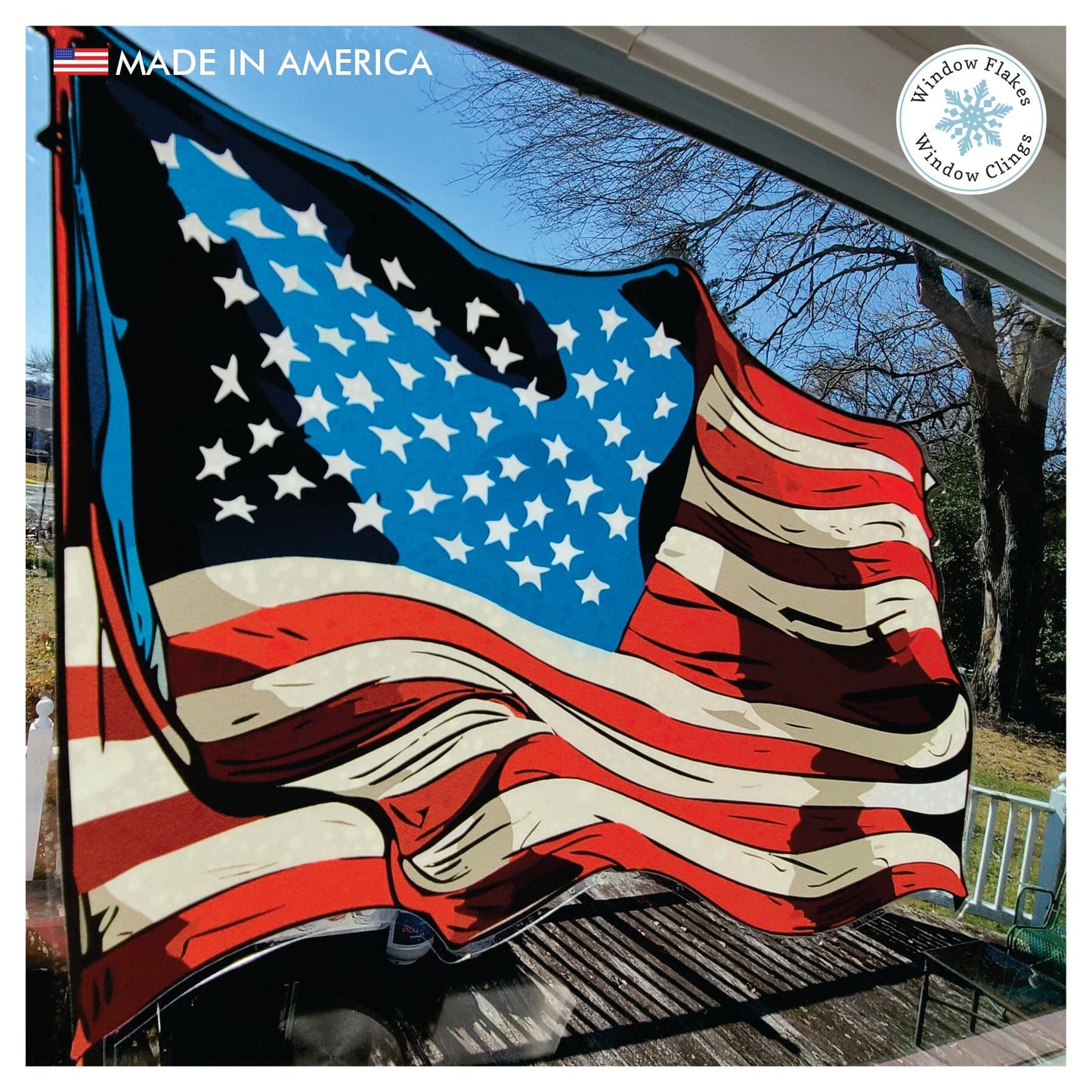 Old Glory / American Flag Window Cling