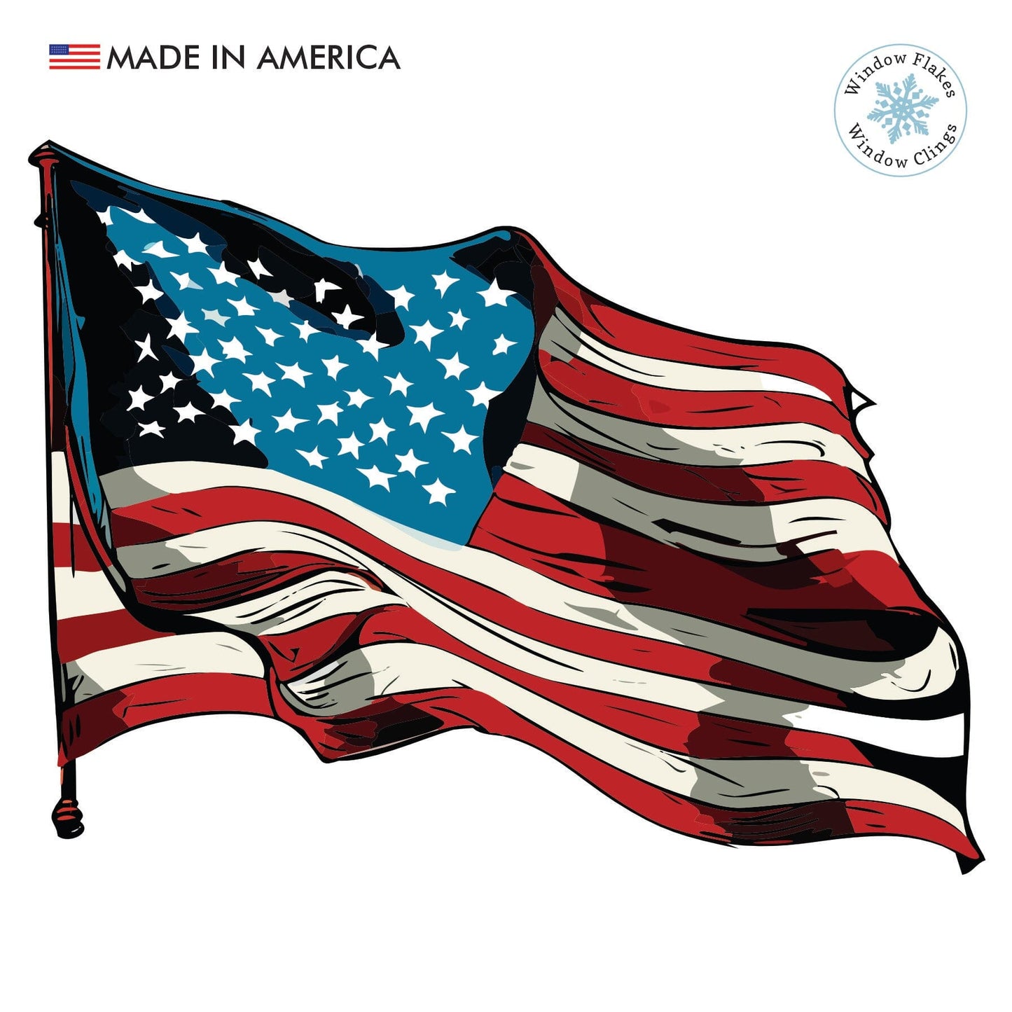 Old Glory / American Flag Window Cling