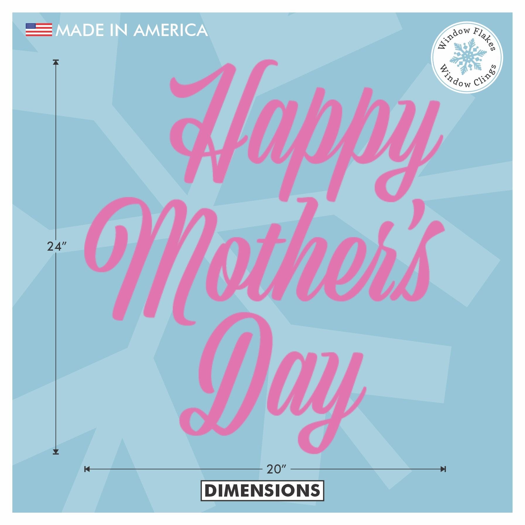 Happy Mother's Day Hot Pink Decal – Window Flakes