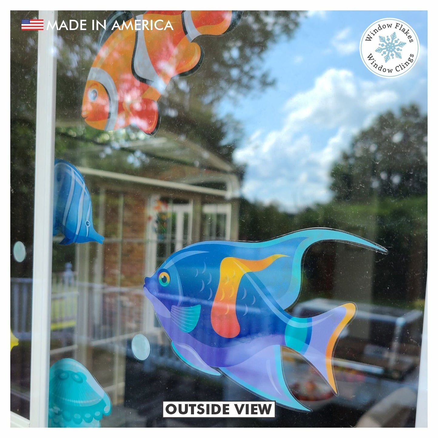 Window Fish Tail Tropical Fish Window Clings | Fish Window Decals/Stickers – Window Flakes