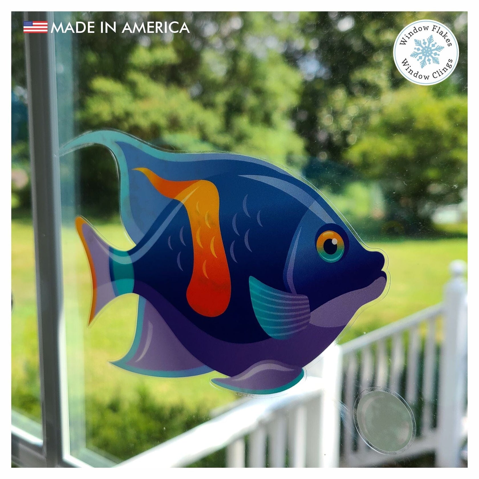 Window Fish Tail Tropical Fish Window Clings | Fish Window Decals/Stickers – Window Flakes