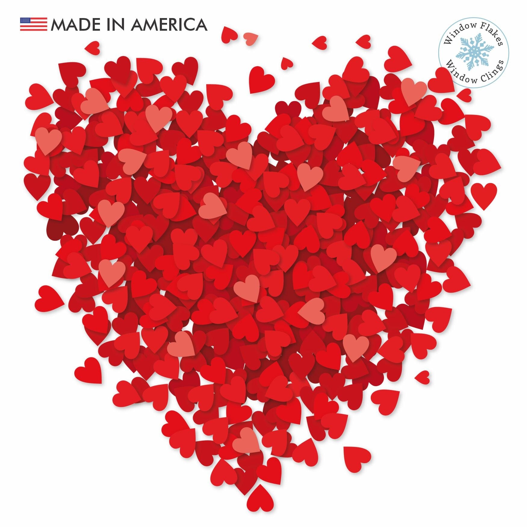 Window Flakes Heart of Hearts Valentine, Wedding, Bridal Window Cling