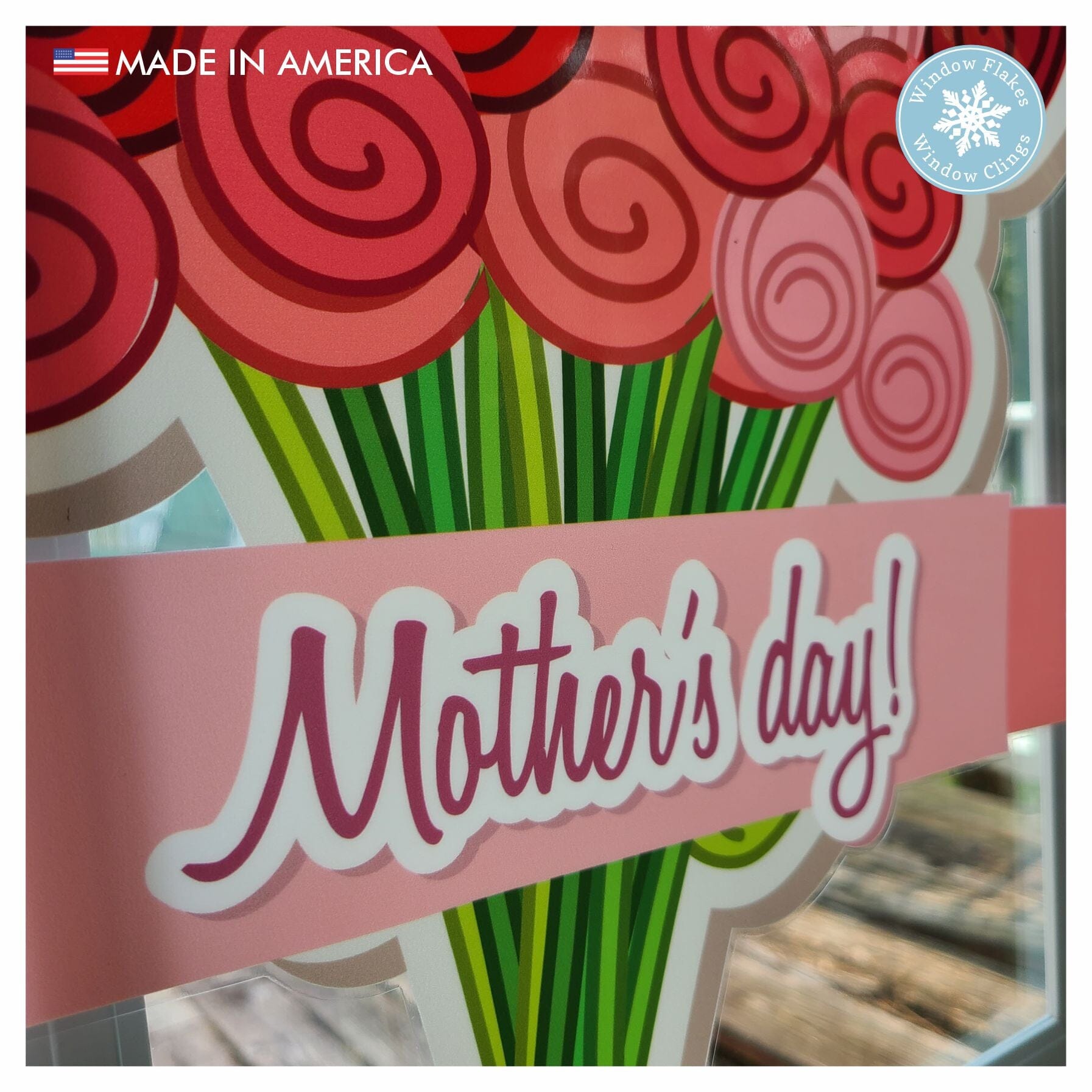 Mothers Day Decoration Mother's Day Bouquet Cling Store Window