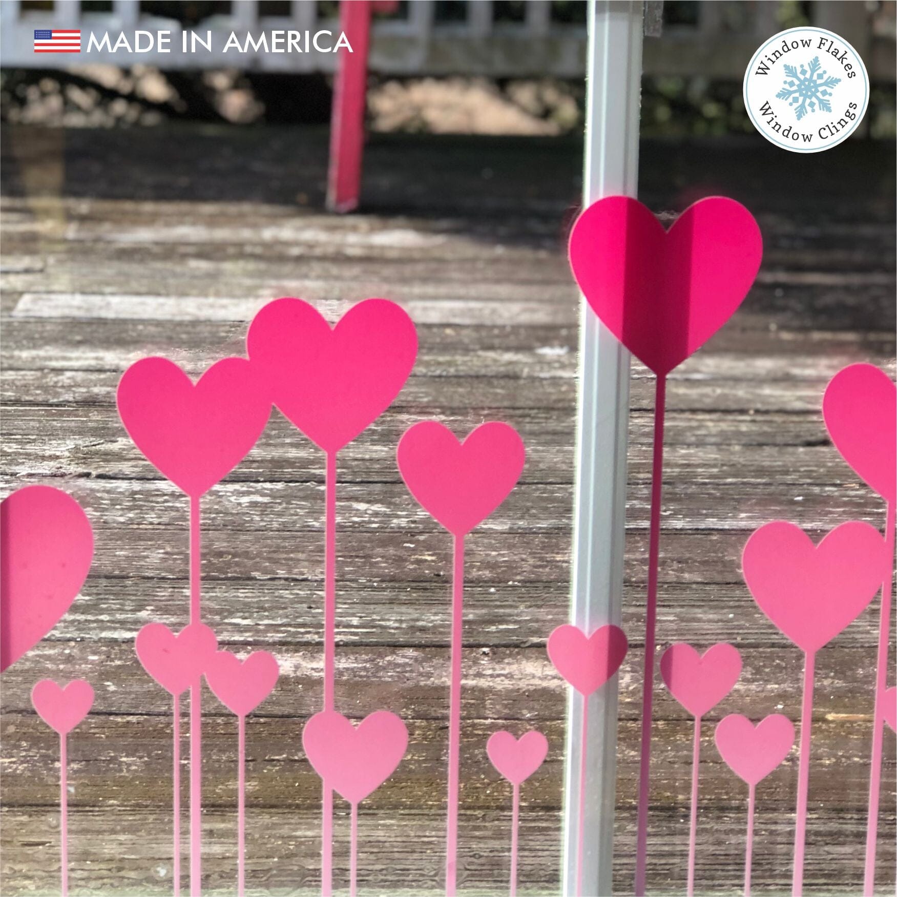 Pink Popsicle Heart Border Window Cling Decal – Window Flakes