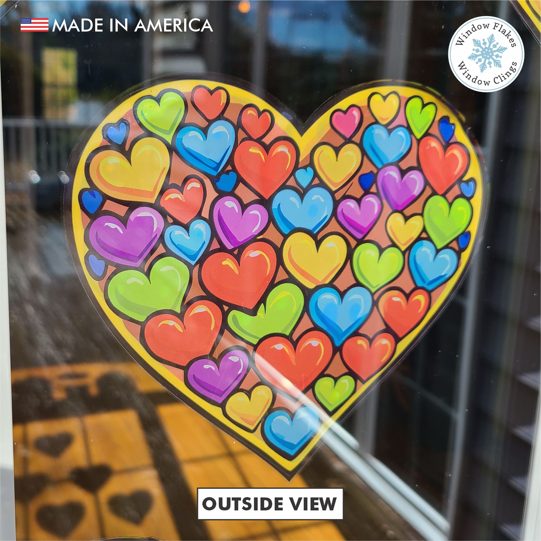 12 Hanging Valentine Decor Heart Window Sticker Cling Decals – Window ...