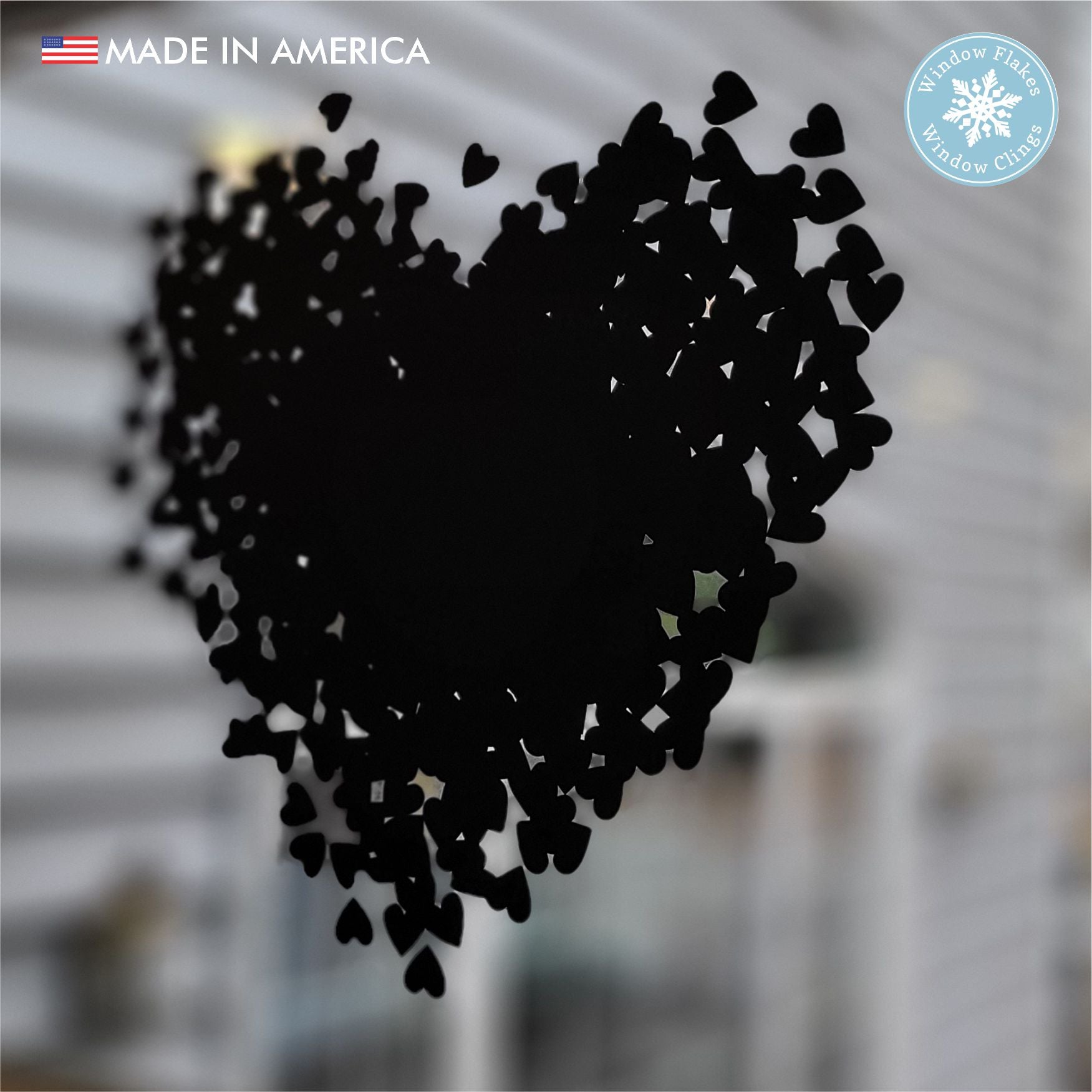 Black Heart Decal, Halloween, Gothic, Valentines, Window Cling