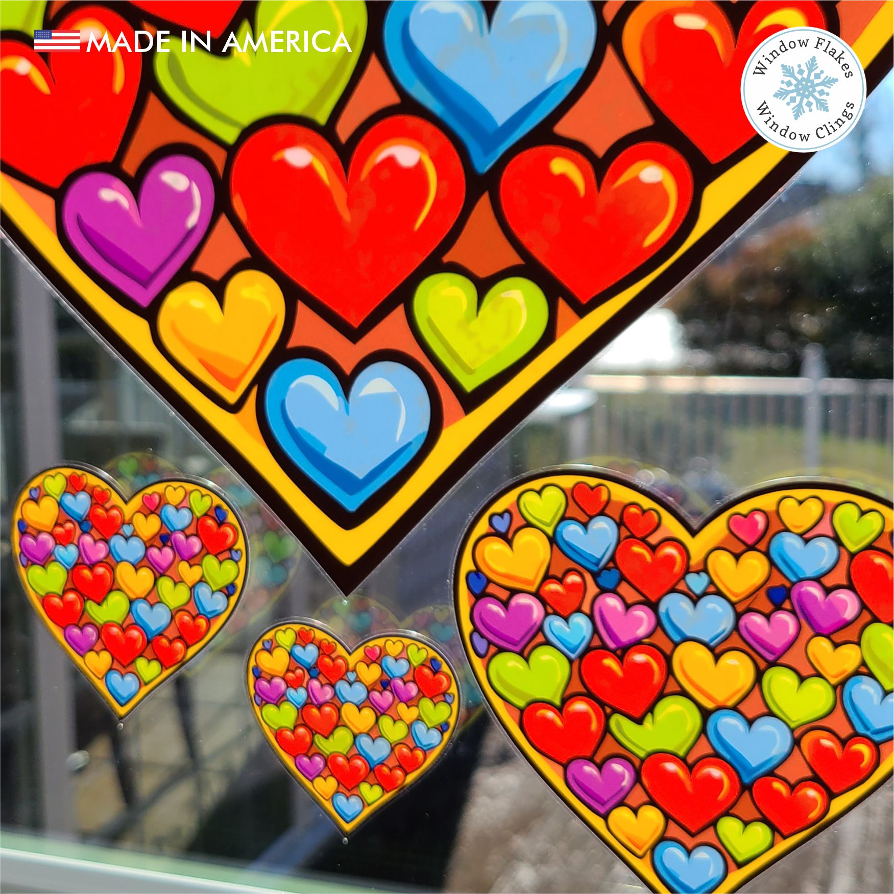 Valentine Decor Heart Window Cling Decals | PRIDE | Valentine's Day ...