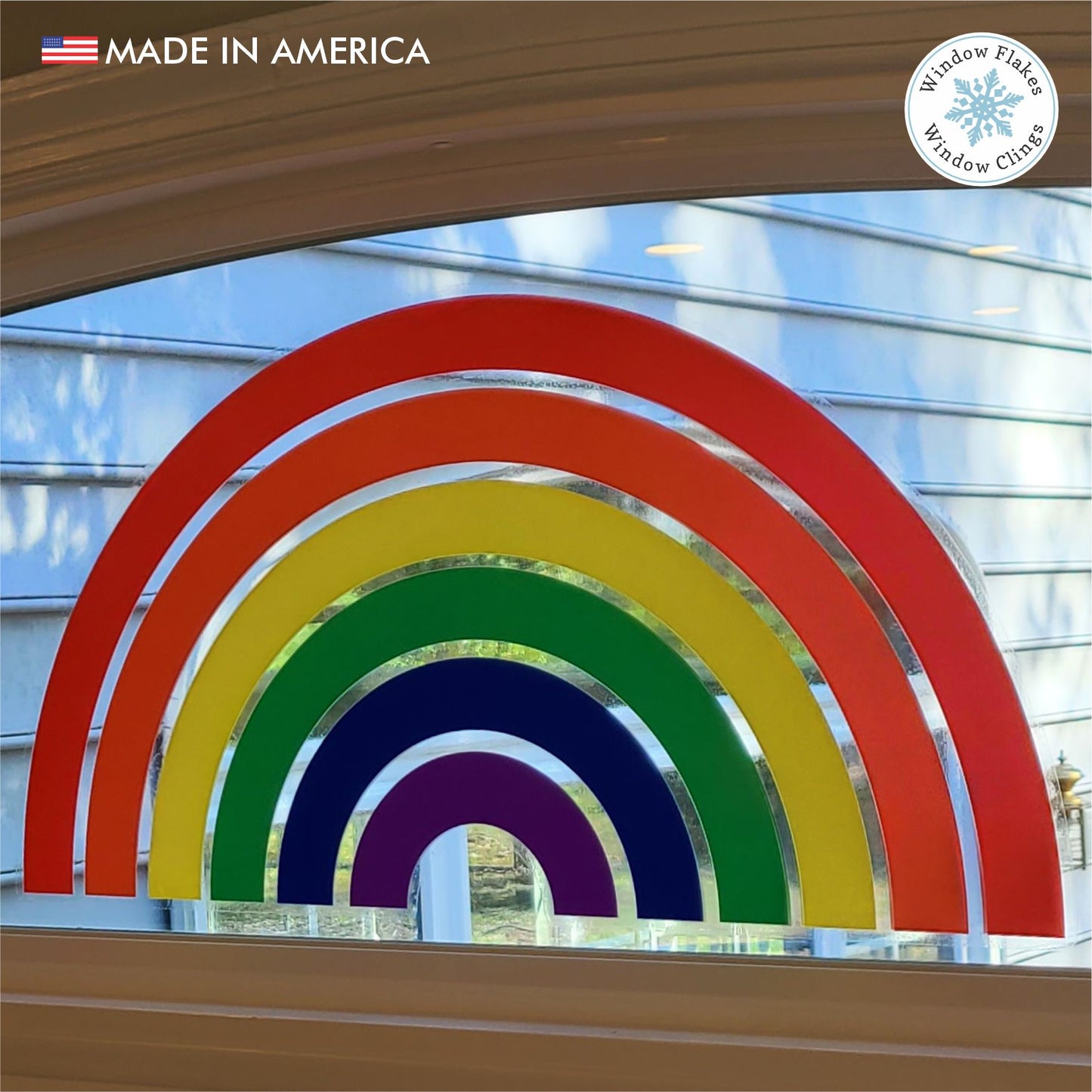 Pride Rainbow Window Decal | 24x12 Static Cling Decor Privacy Film ...