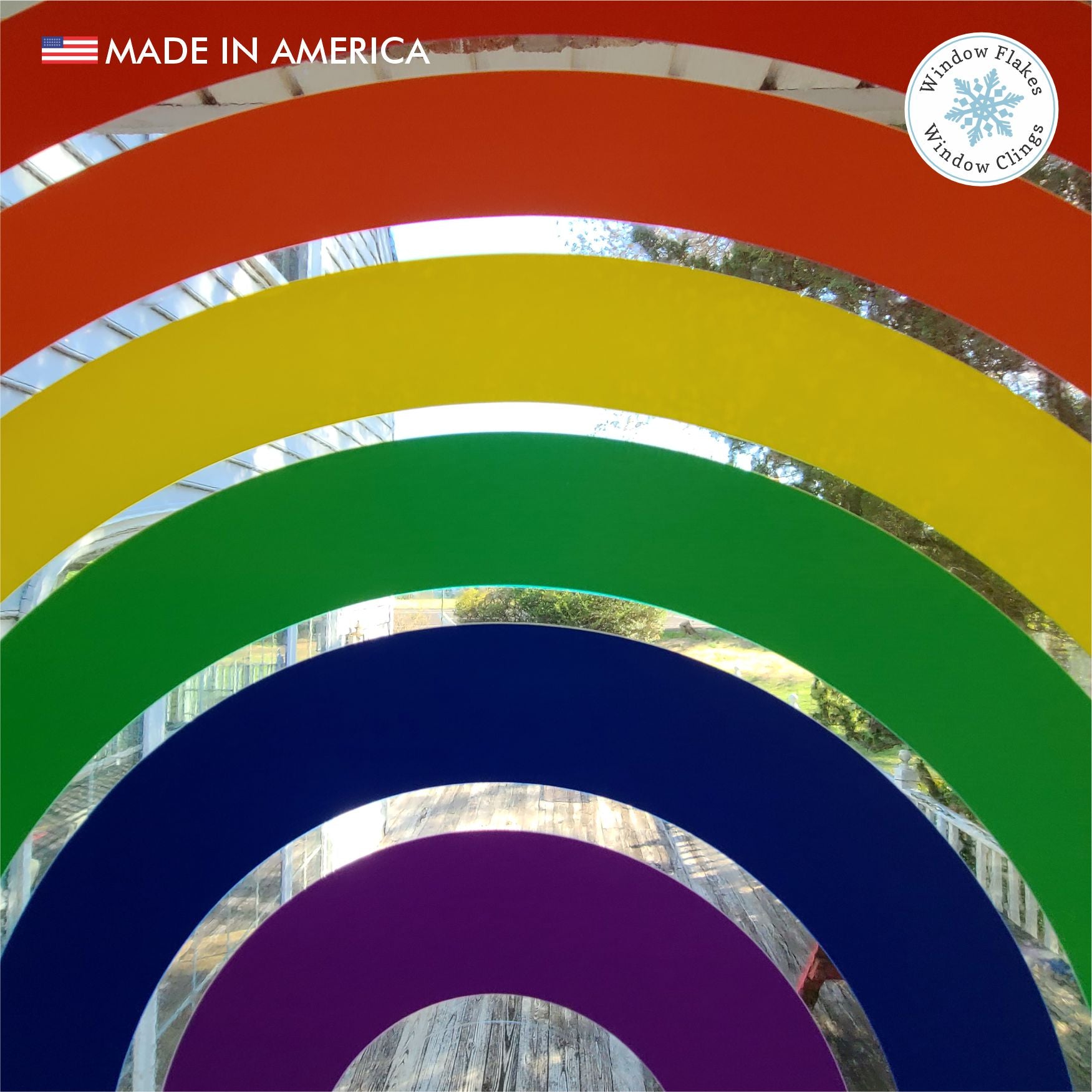 Pride Rainbow Window Decal | 24x12 Static Cling Decor Privacy Film ...