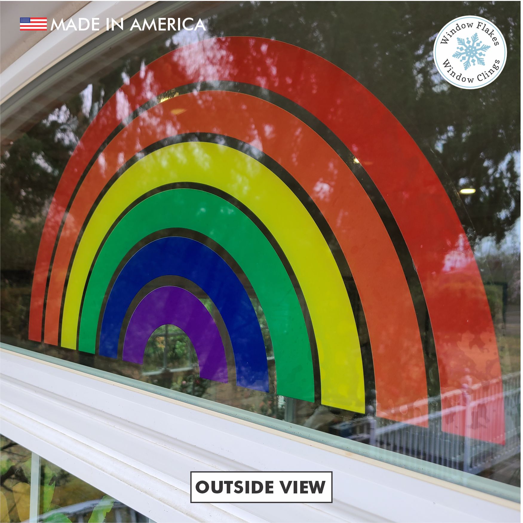 Pride Rainbow Window Decal | 24x12 Static Cling Decor Privacy Film ...