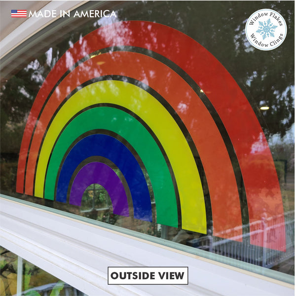 Pride Rainbow Window Decal | 24x12 Static Cling Decor Privacy Film ...