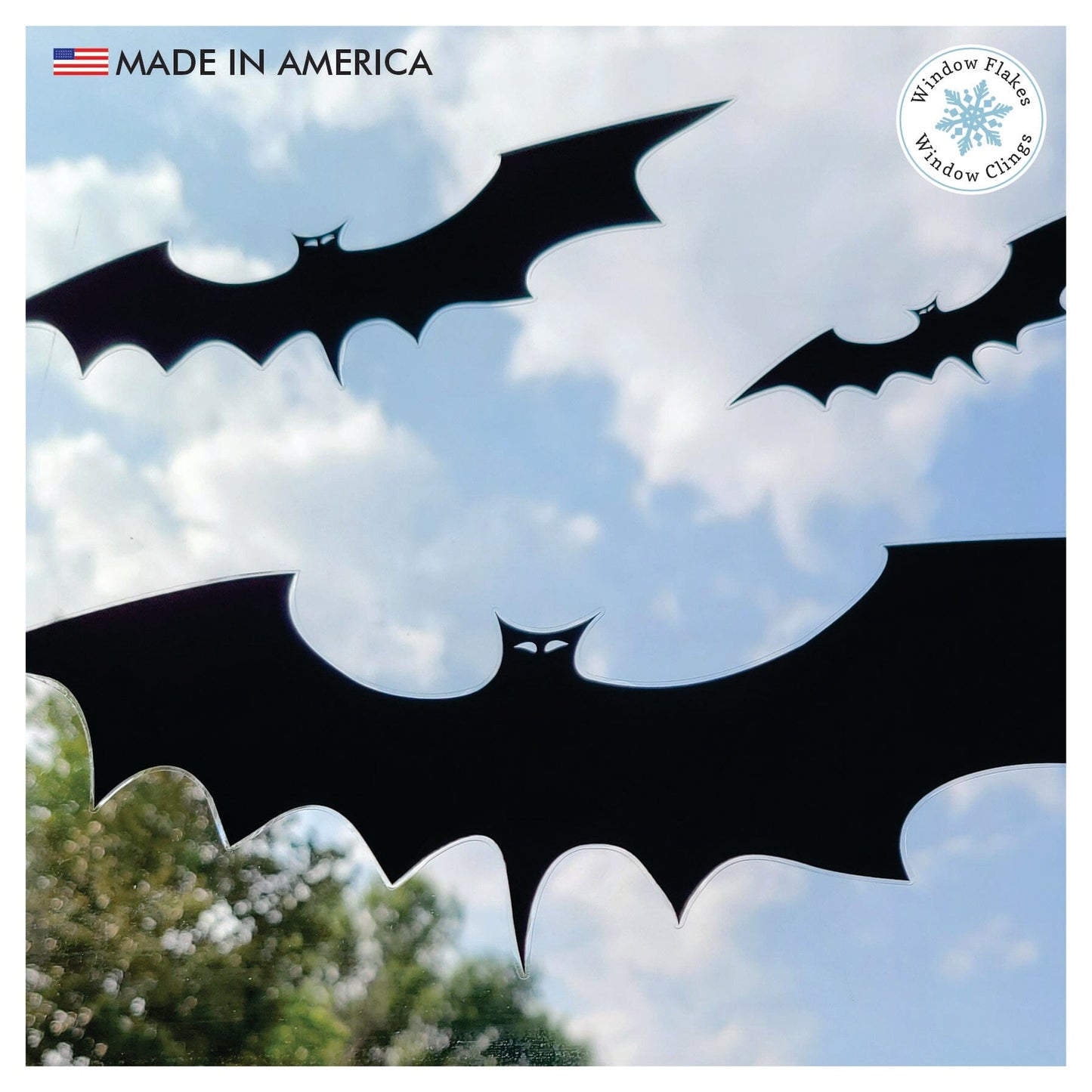 Halloween Bat Window Cling Decals | Black Halloween Stickers