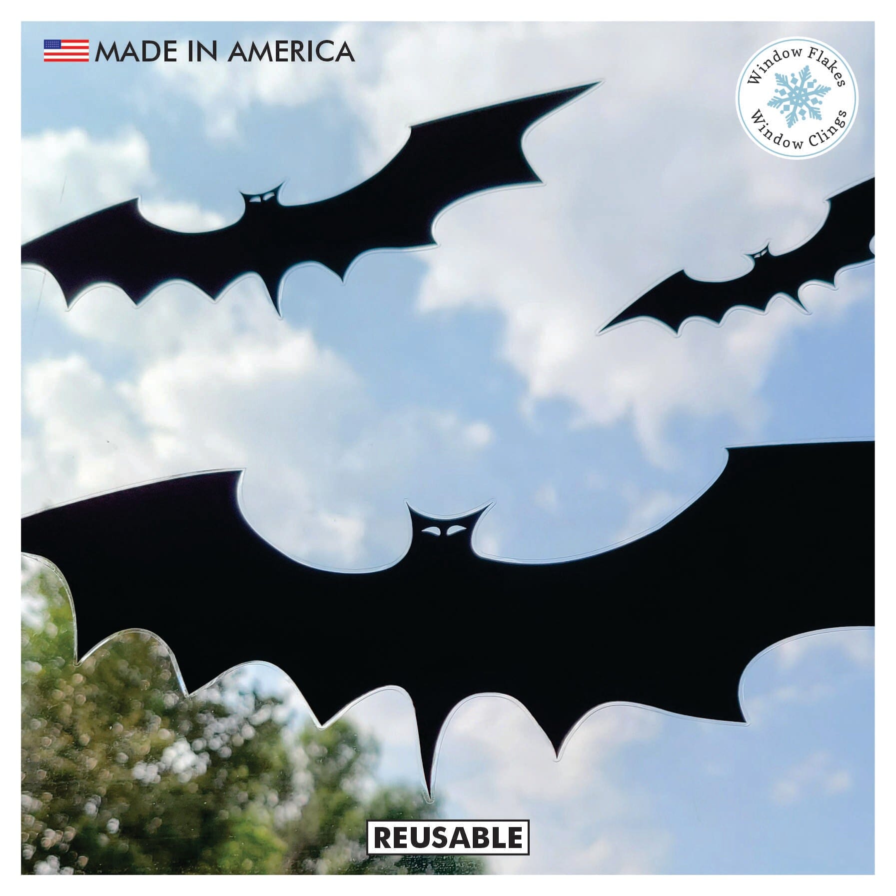 Halloween Bat Window Cling Decals Black Halloween Stickers Window