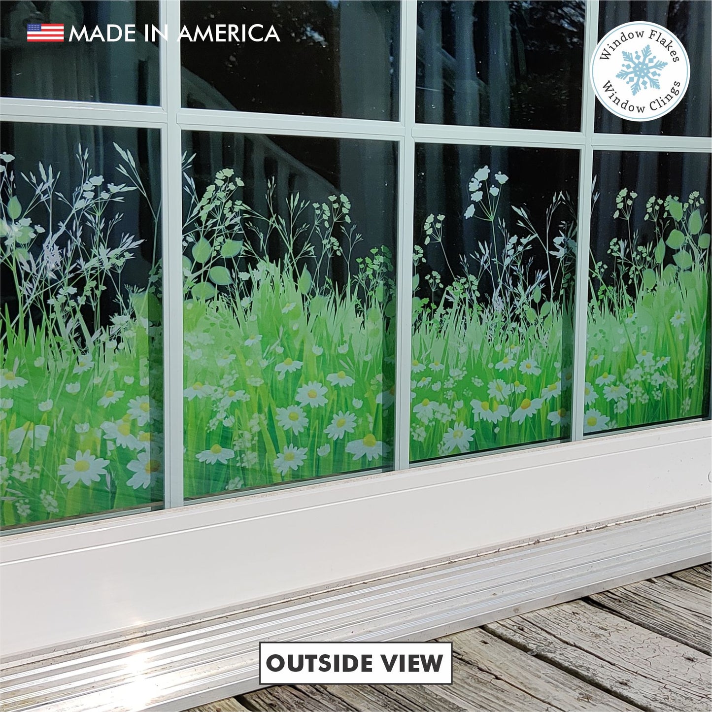 Daisy Meadow Window Cling Border | Double-Sided Spring Decor – Window ...