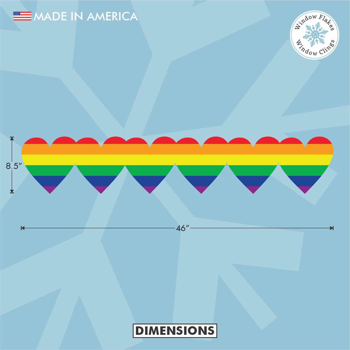 Rainbow Hearts Pride Window Border | LGBTQ+ Privacy Film Cling – Window ...
