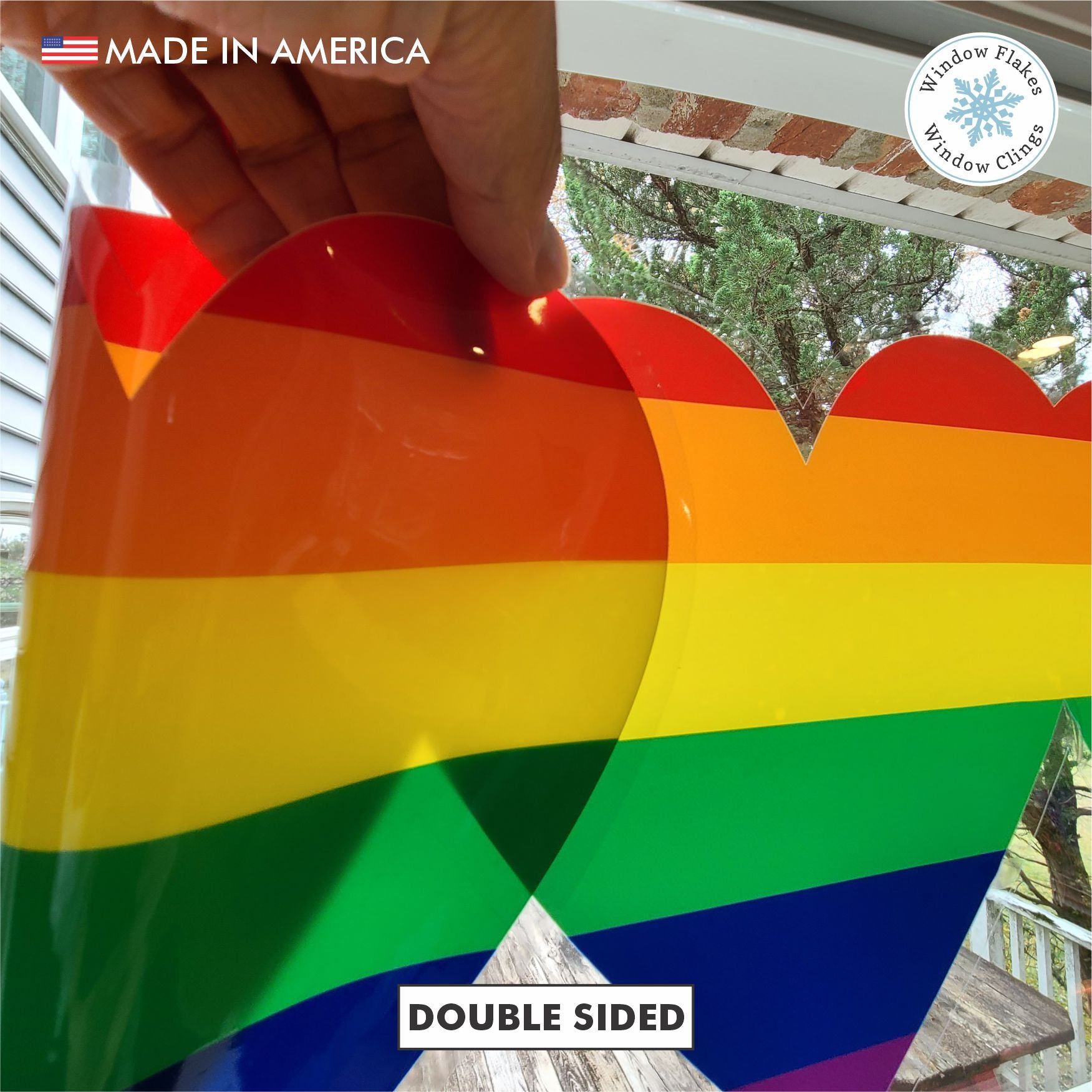 Rainbow Hearts Pride Window Border | LGBTQ+ Privacy Film Cling – Window ...