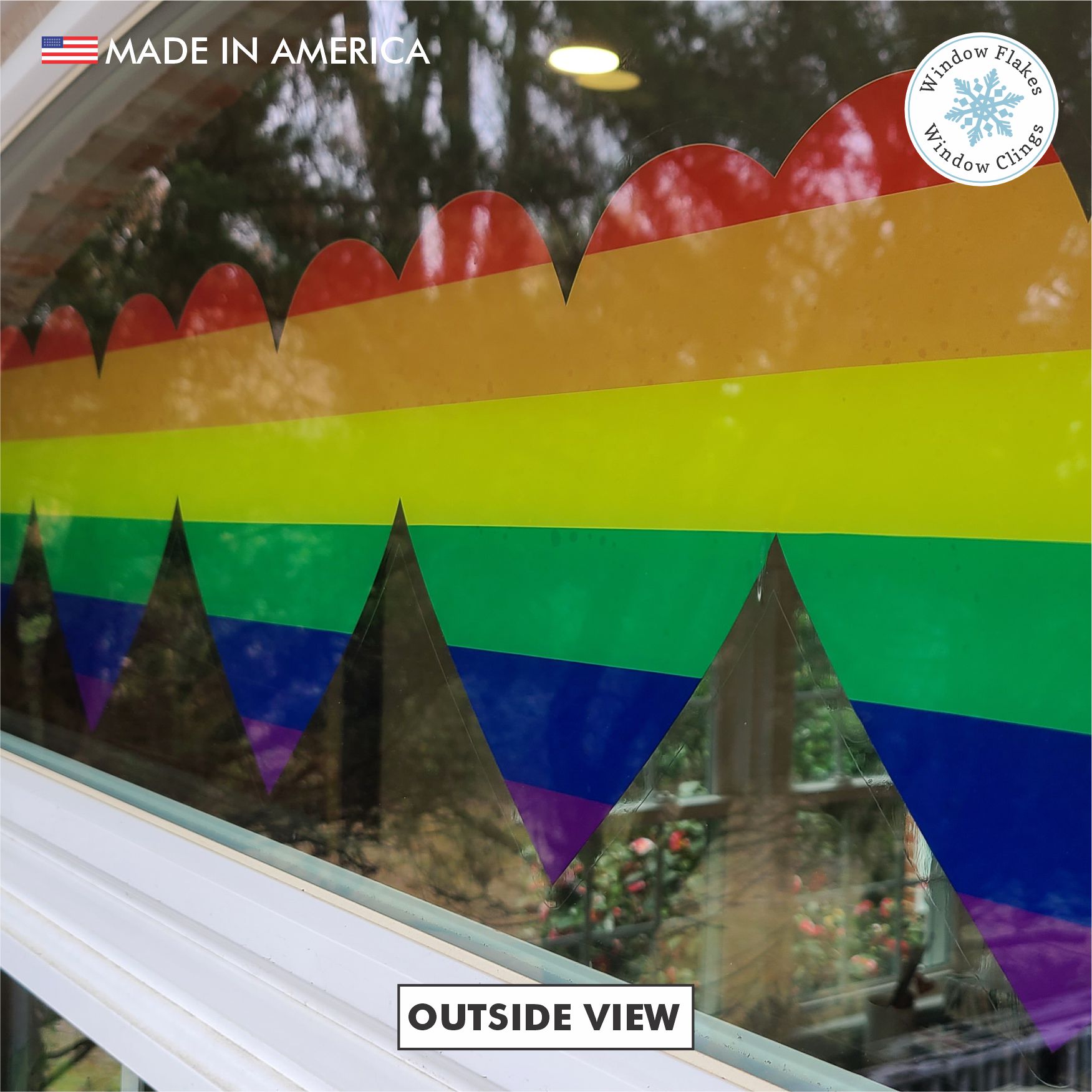 Rainbow Hearts Pride Window Border | LGBTQ+ Privacy Film Cling – Window ...