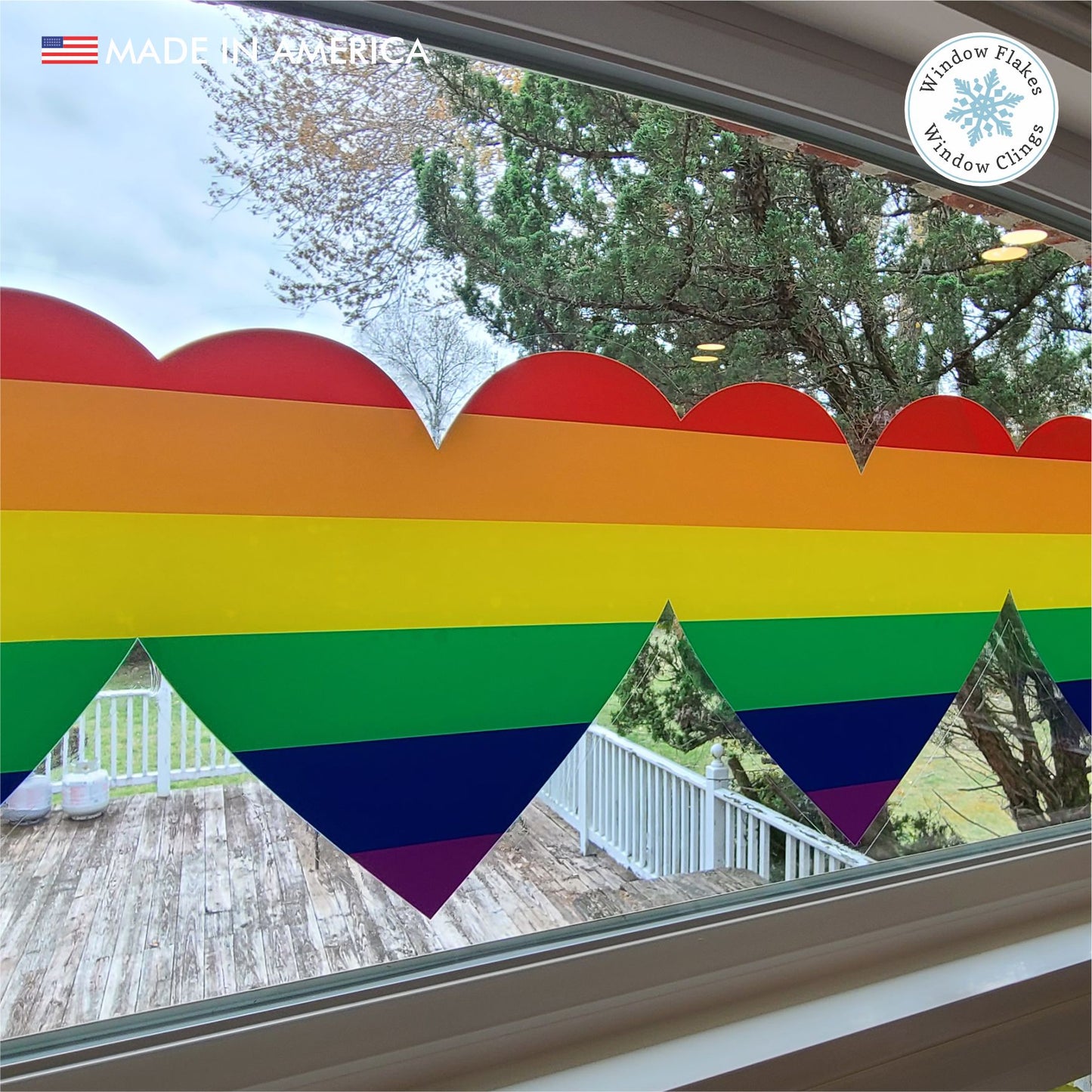 Rainbow Hearts Pride Window Border | LGBTQ+ Privacy Film Cling – Window ...