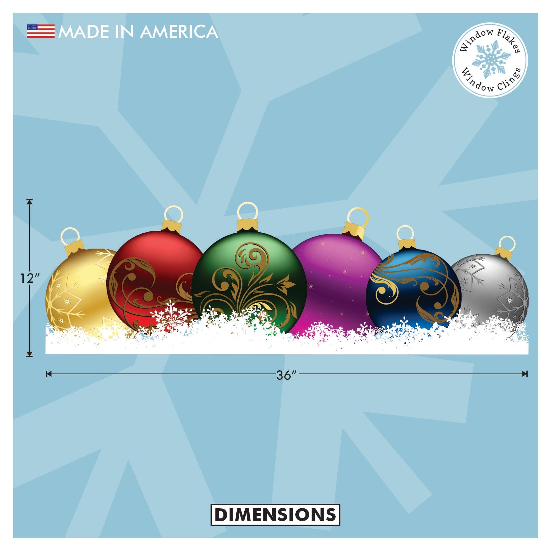 47" Christmas Garland Border Window Cling – Window Flakes