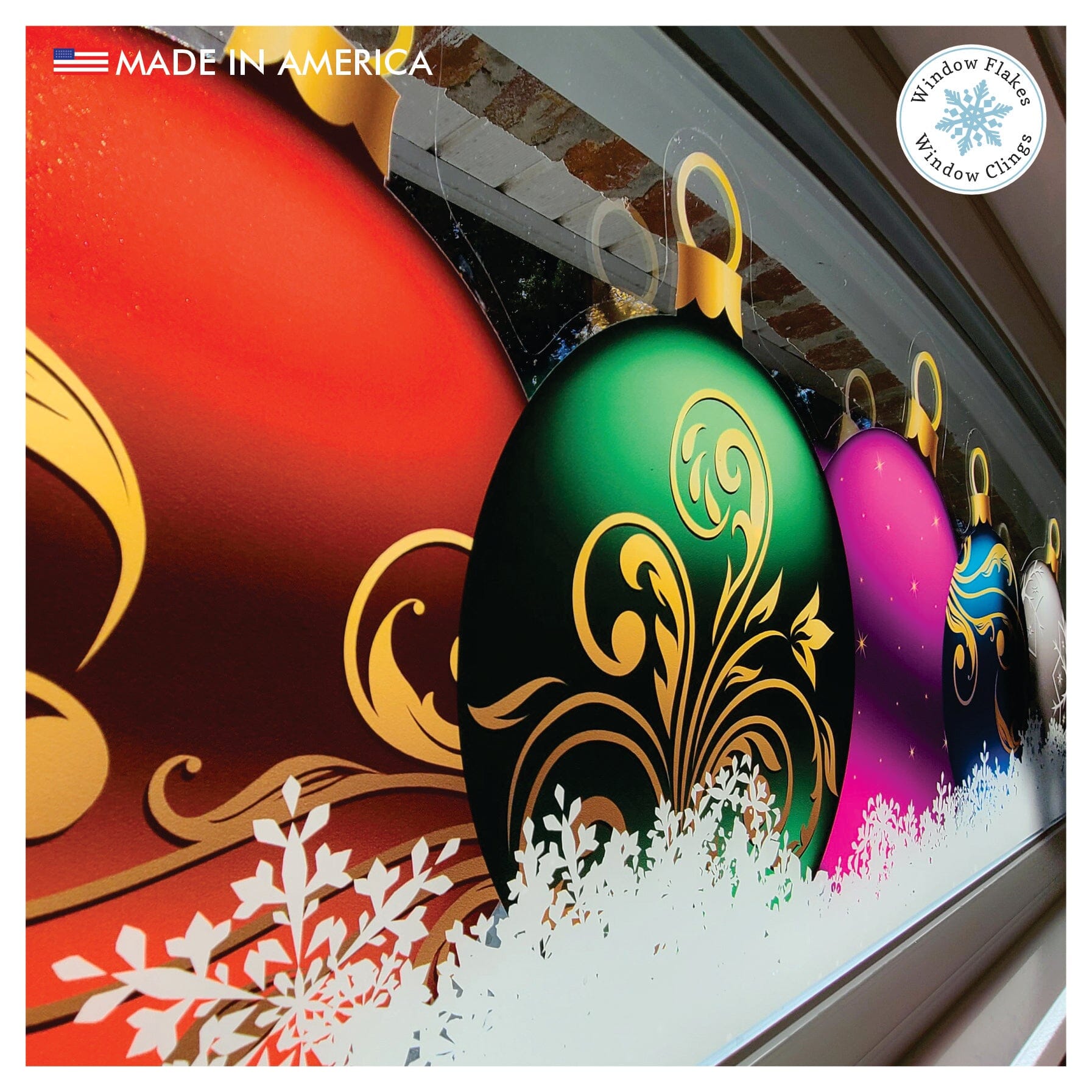 47" Christmas Garland Border Window Cling – Window Flakes
