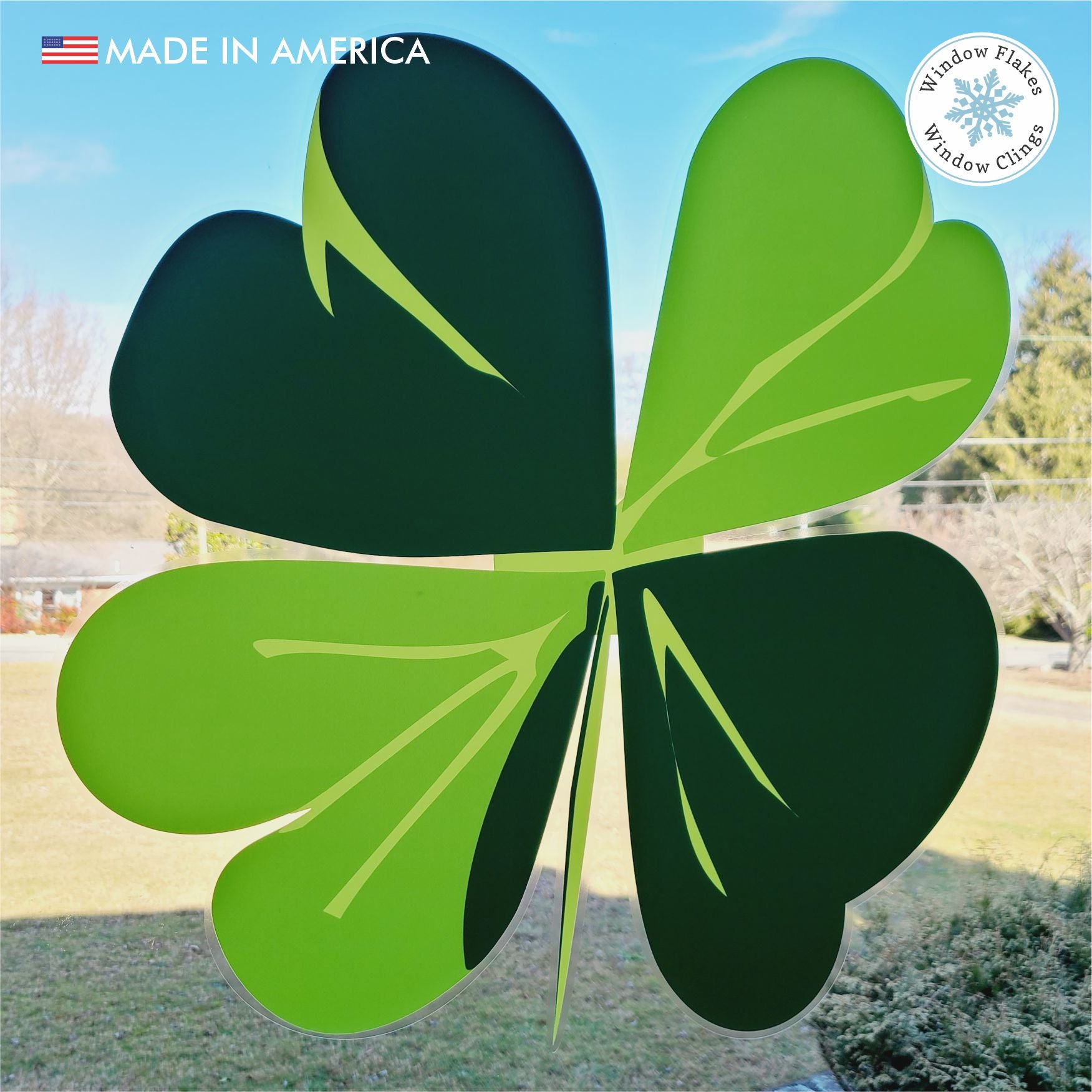 Pair Of 3.5" Four Leaf Clover Vinyl Decals – Green Glossy Window Or Laptop Stickers