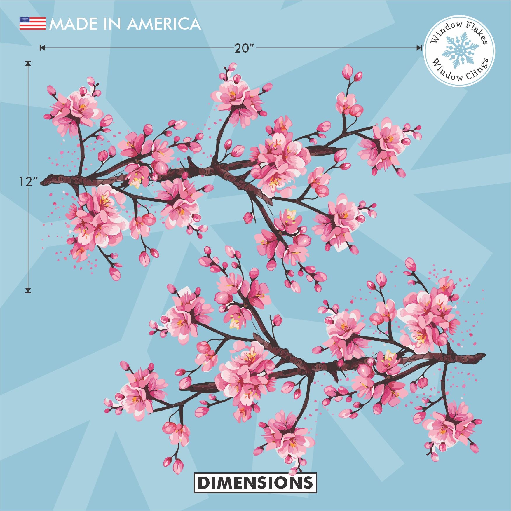 Cherry Blossom Window Clings Double Sided Sakura Decal | Window Flakes
