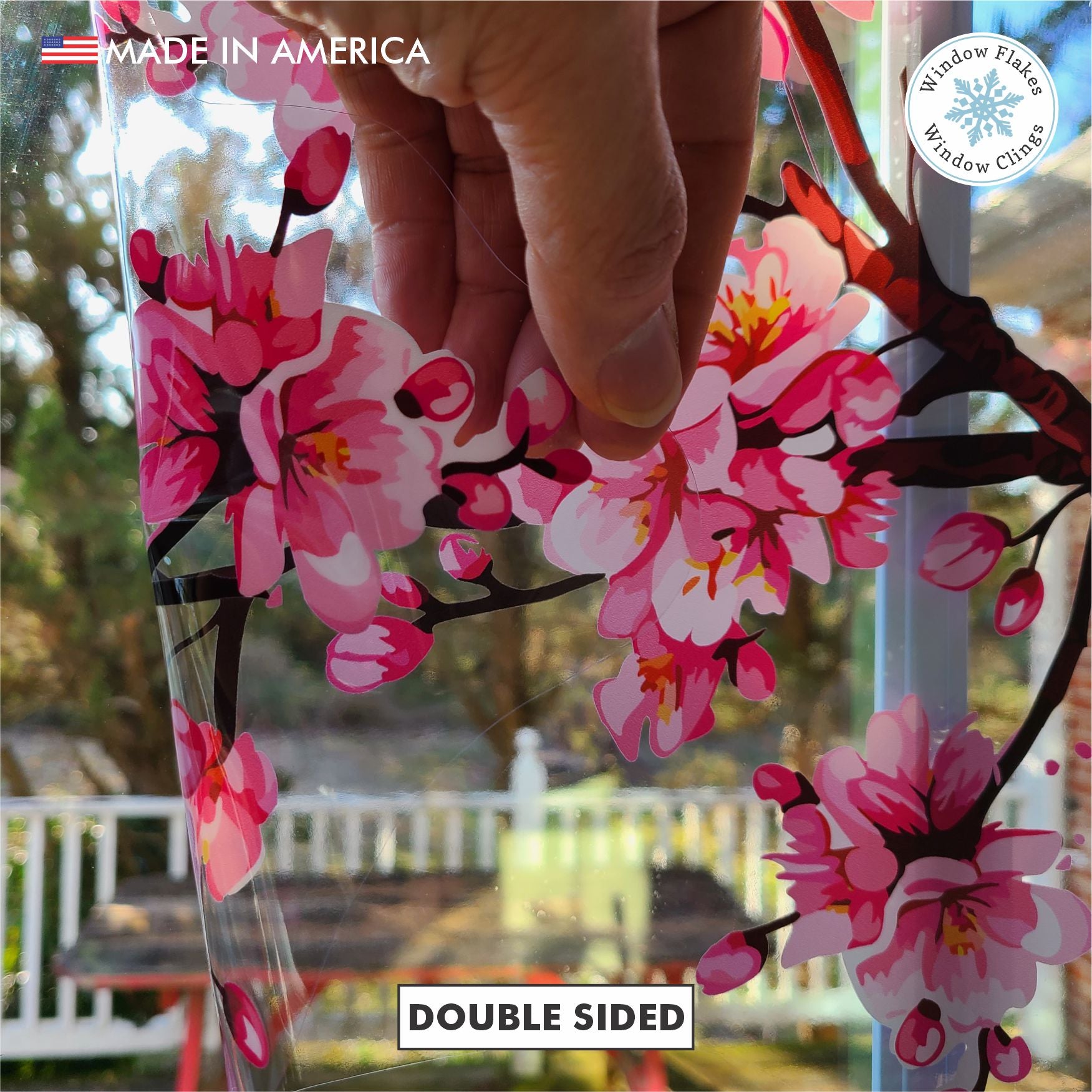 Cherry Blossom Window Clings Double Sided Sakura Decal | Window Flakes