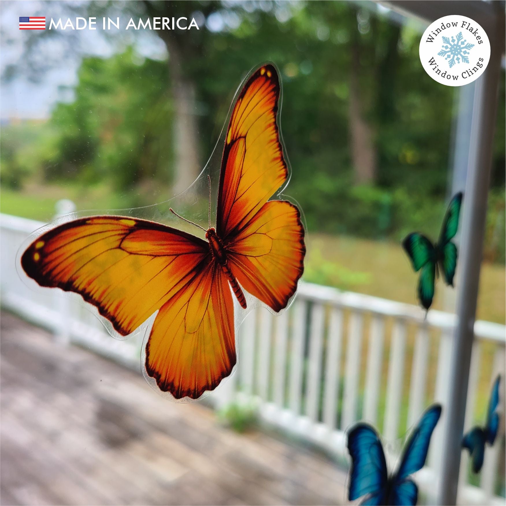 Large Butterfly Window Clings - Anti-Collision | Window Flakes