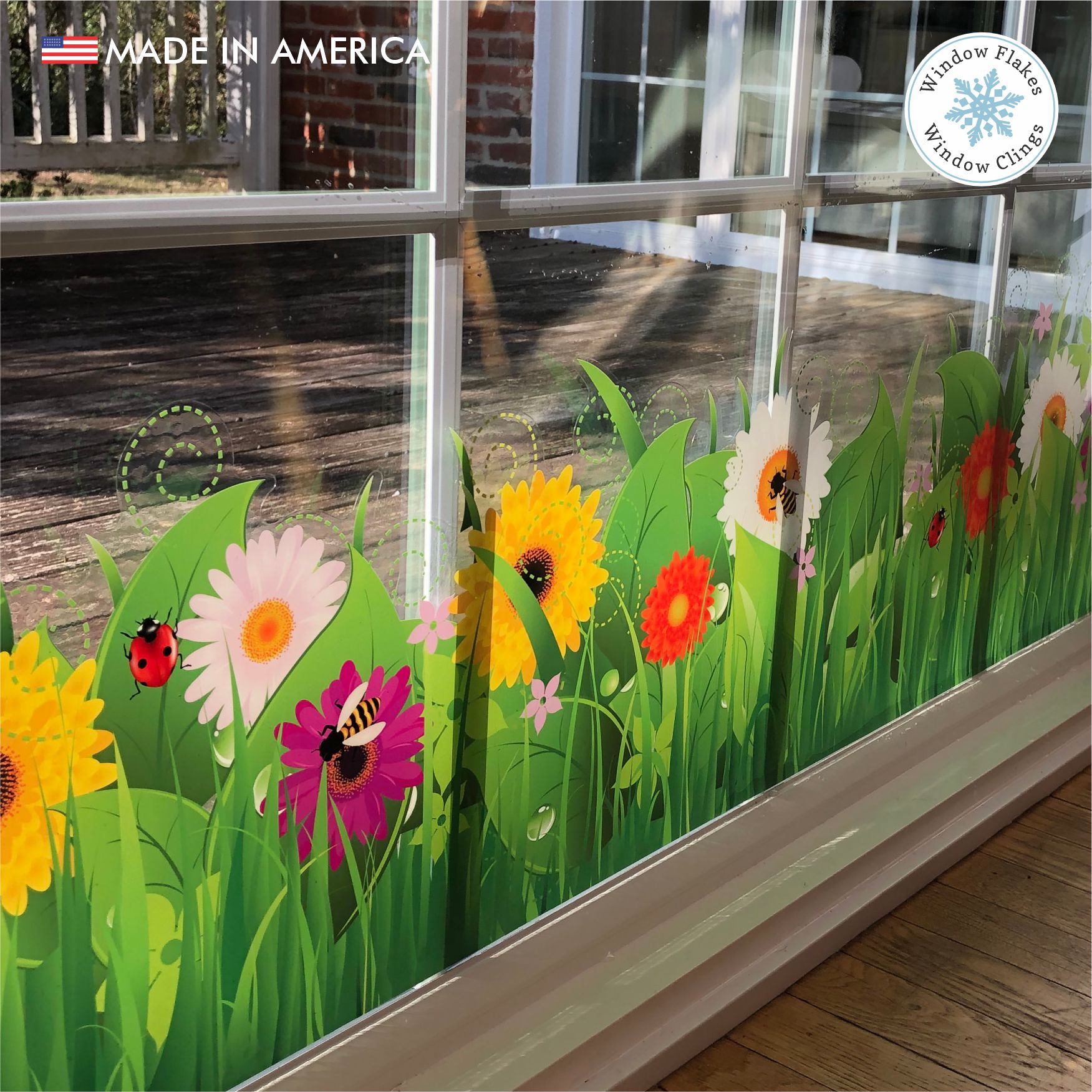 Floral Window Cling Borders | Botanical Bird Strike Prevention Decals ...
