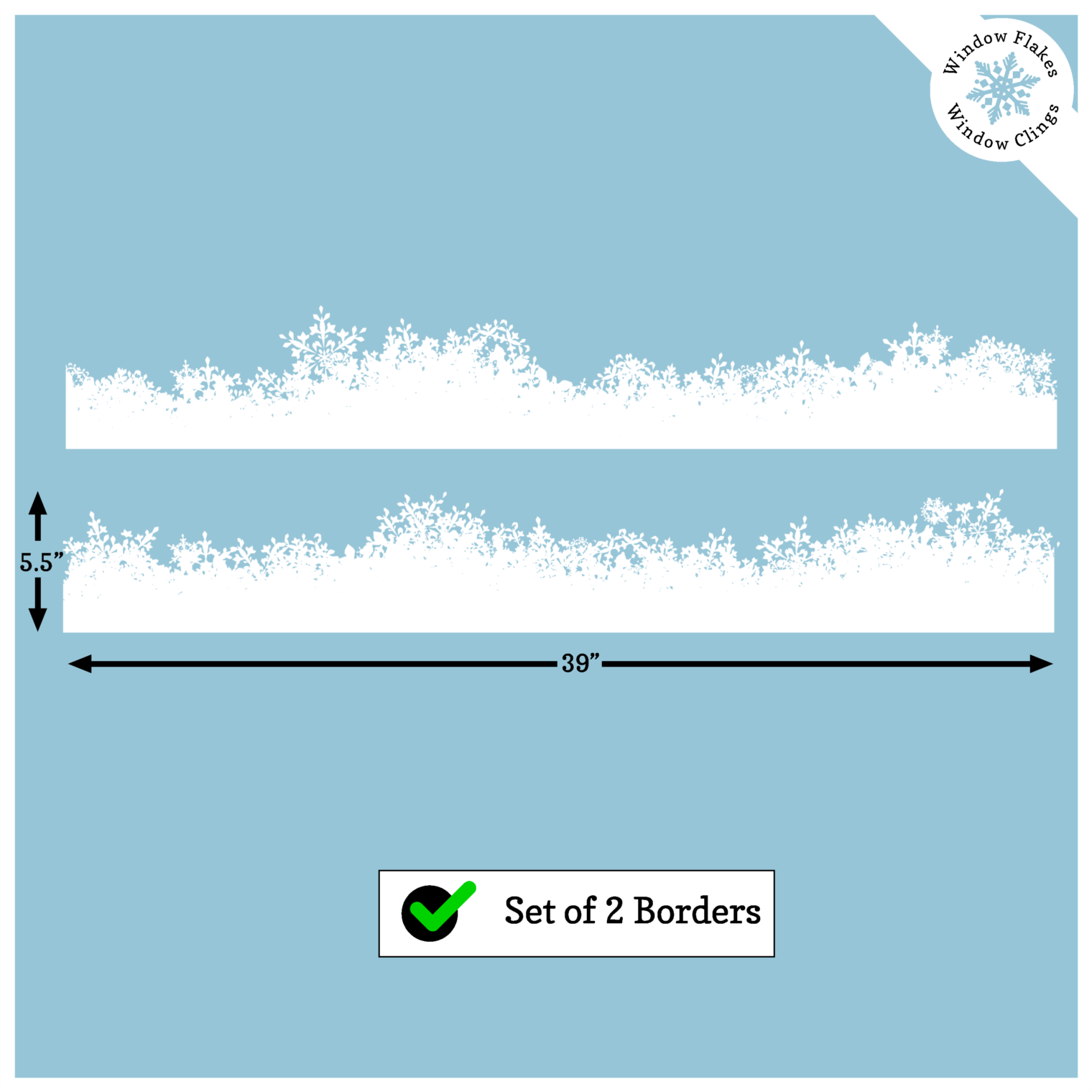 Fluffy Snow Christmas Window Cling Border – Window Flakes
