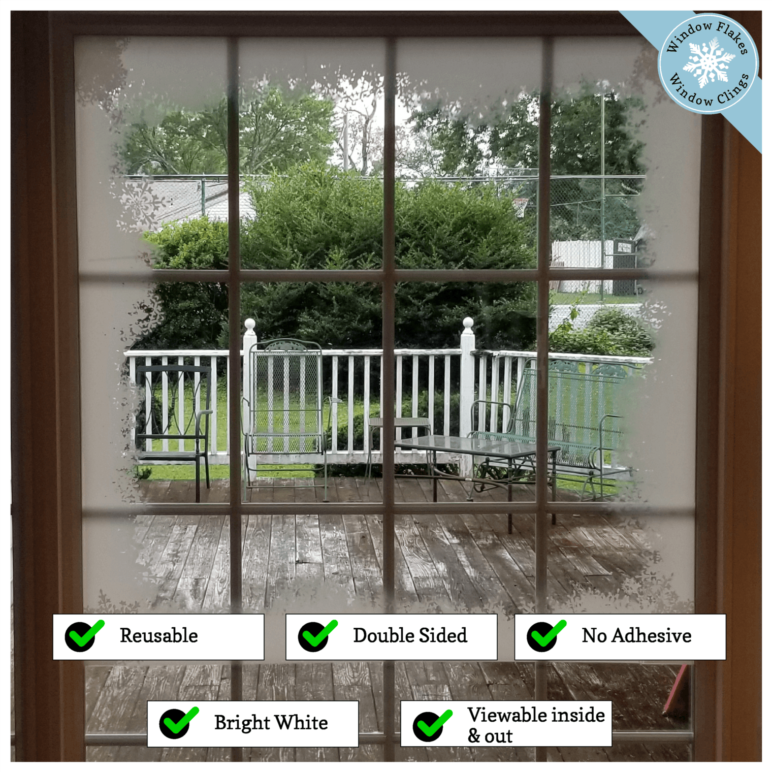 Fluffy Snow Christmas Window Cling Border – Window Flakes