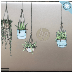 Illustrated Hanging Plants Window Clings, Wall Stickers and Laptop Stickers