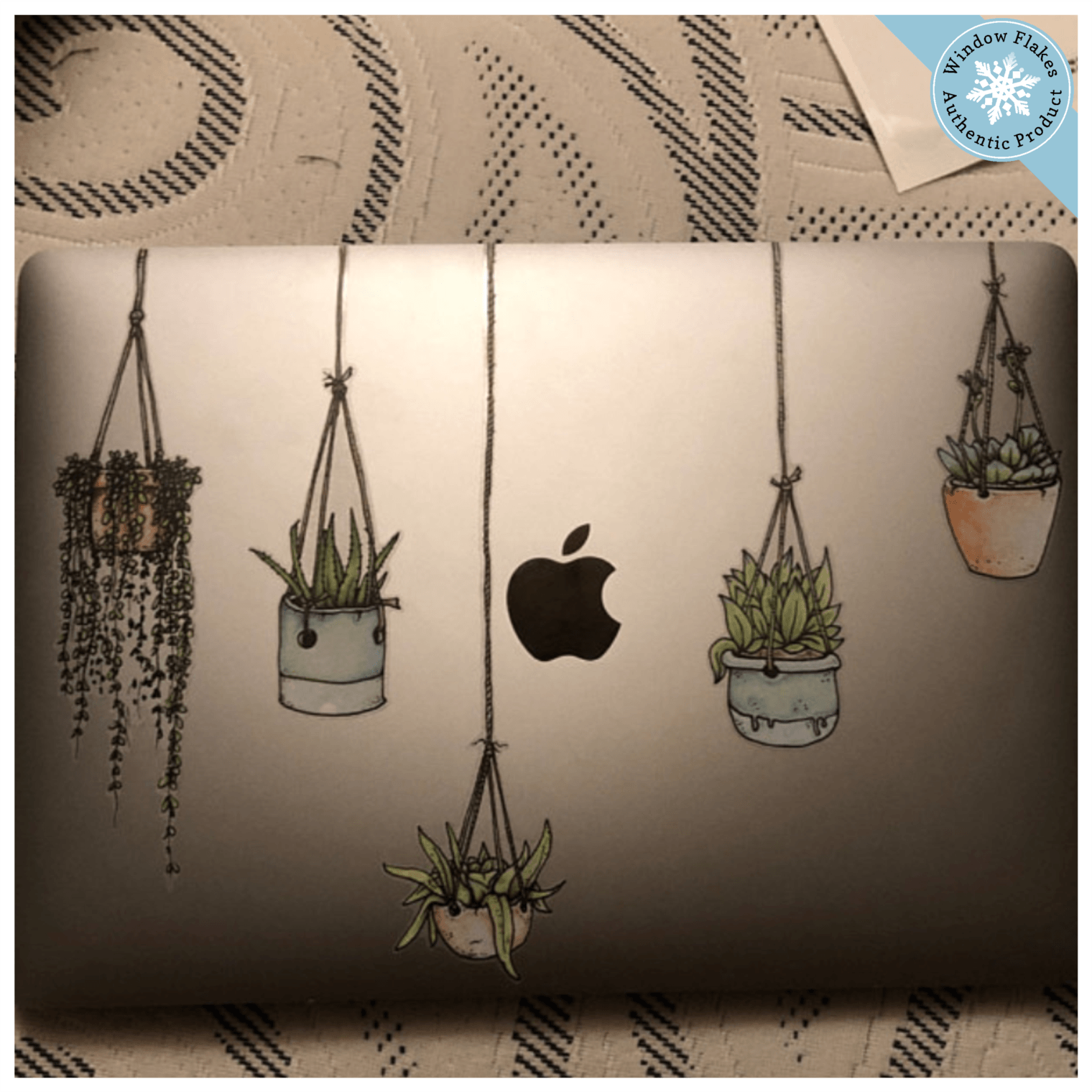 Illustrated Hanging Plants Laptop Stickers Window Flakes