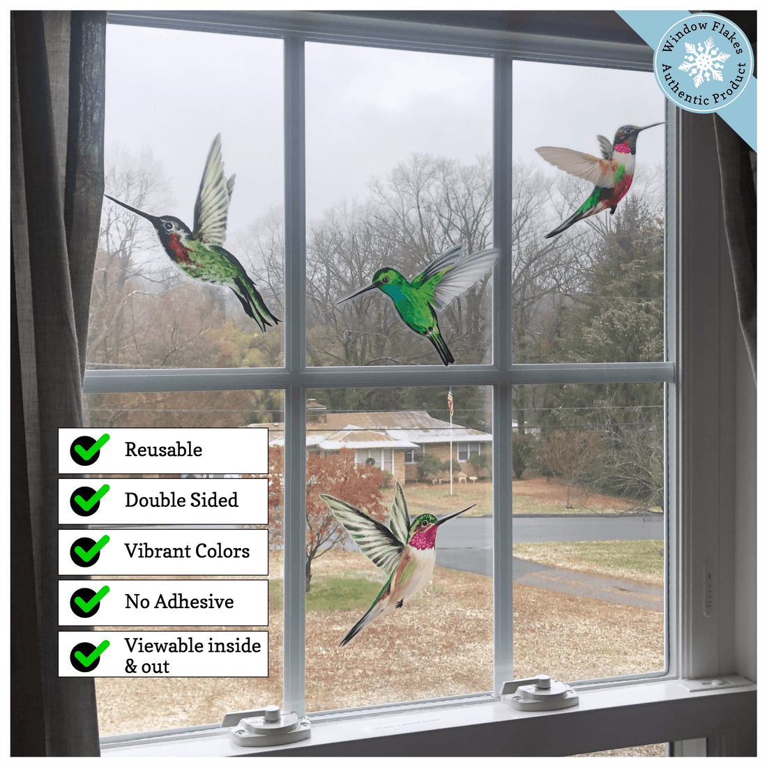 Window Decals for Bird Safety and to Prevent Bird Strikes Window Flakes