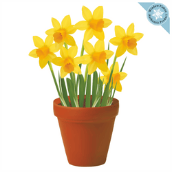 Daffodils Potted Plant / Potted Flowers Window Cling – Window Flakes