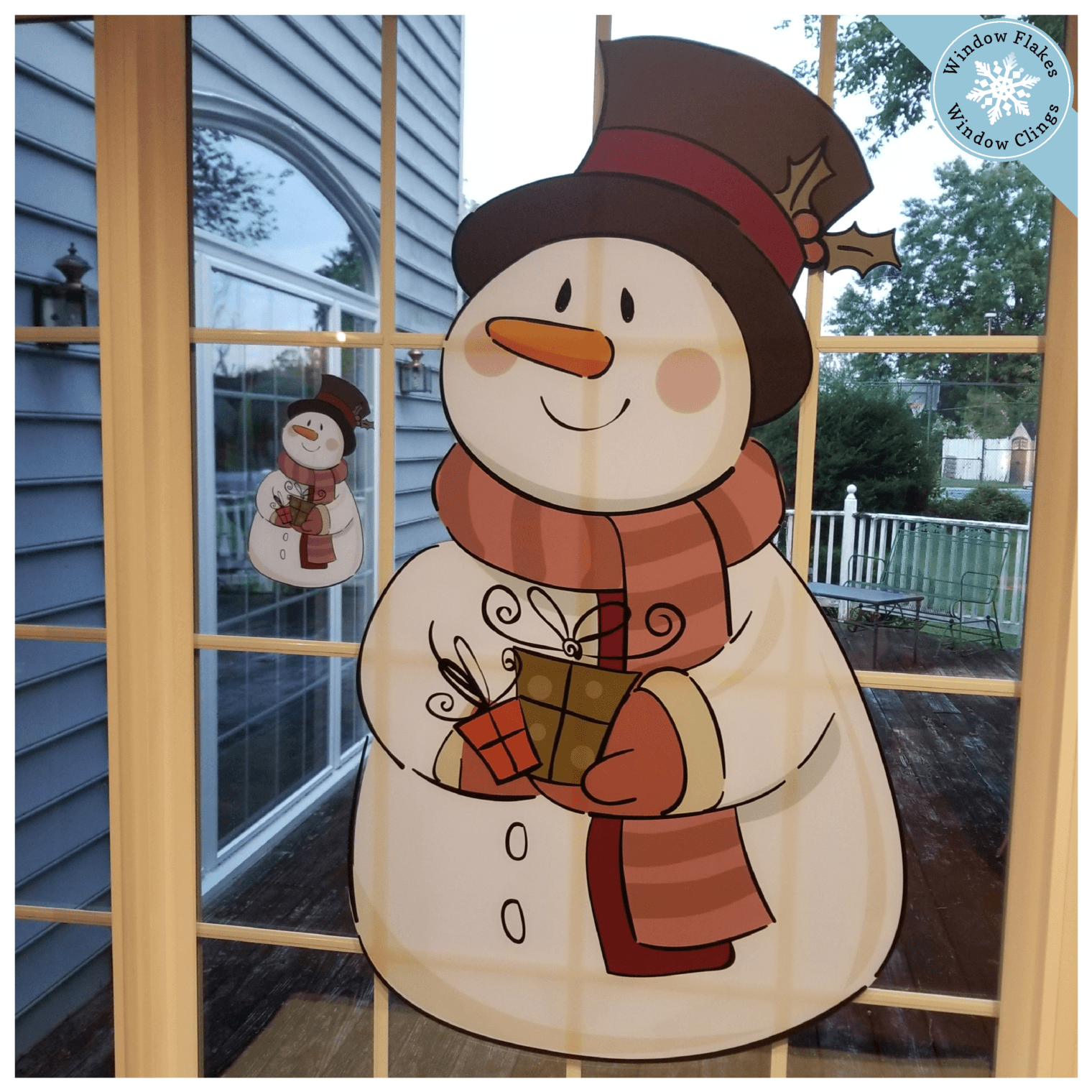 Vintage Snowman Window Decoration for Christmas Window Flakes