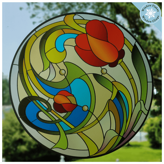 Stained Glass Vinyl Window Clings Stained Glass Decals Window Flakes