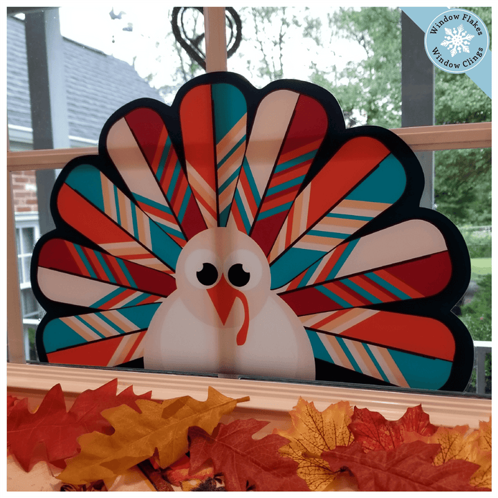 Turkey Window Display Fall Window Clings, Decals, Stickers - Fall Leaves, Thanksgiving ...